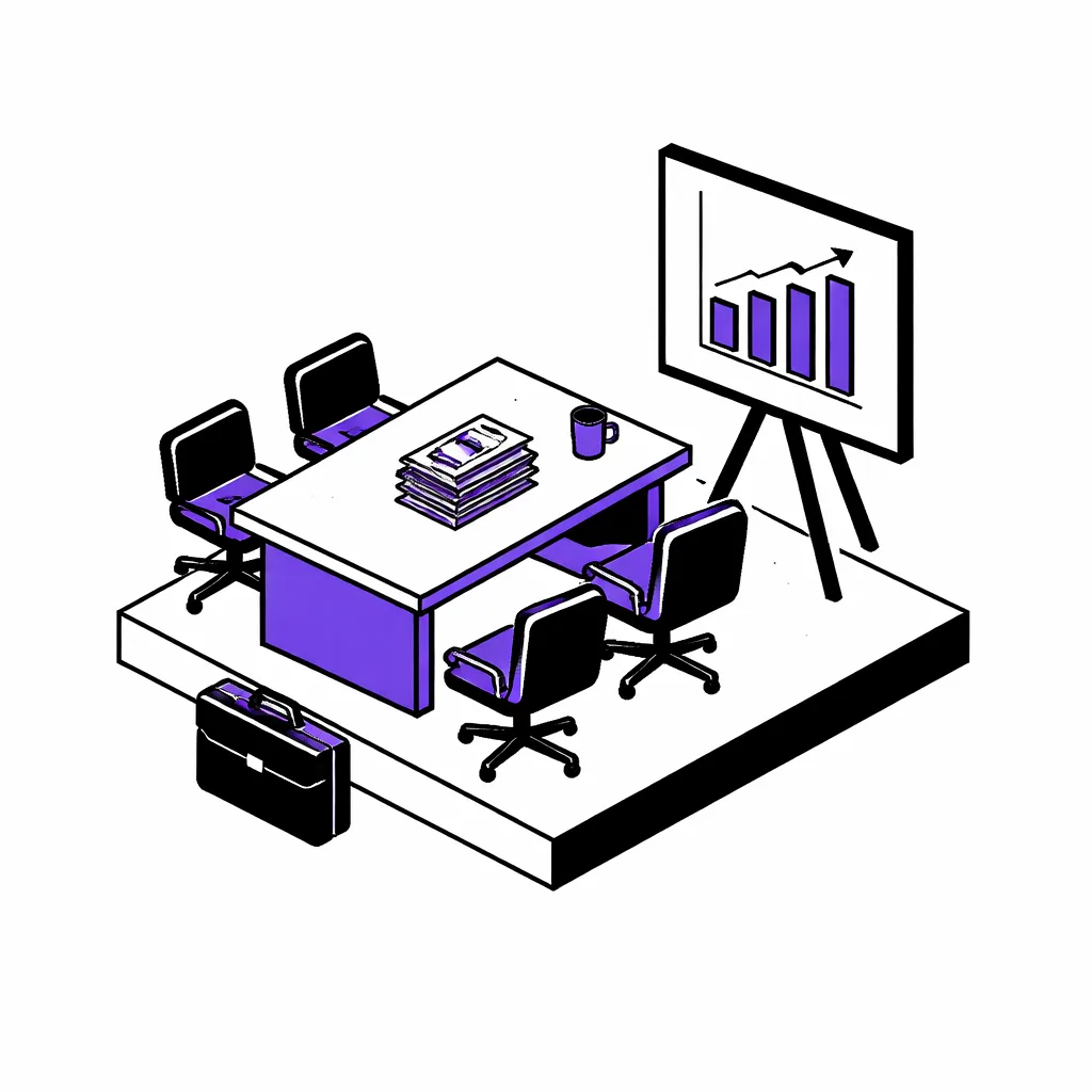 Flat isometric illustration for Consulting & professional services